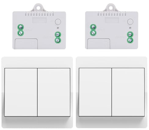 Cerhot Remote Light Switches Wireless, Interruttori di controllo remoto, Interruttore luce cinetico, Interruttore luce wireless Per luci Illuminazione domestica (EU 2marce, 2V2 A)