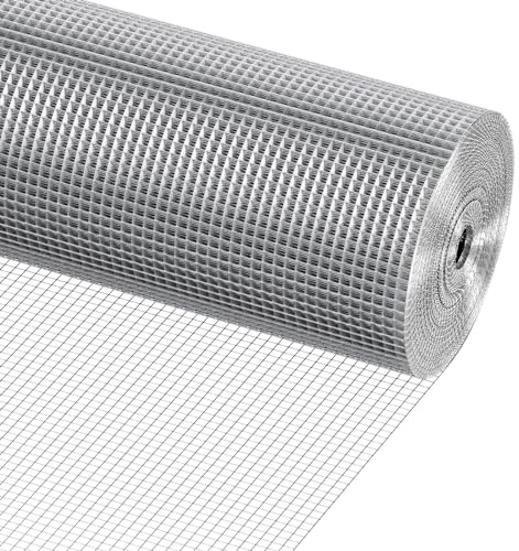 VEVOR Hardware Cloth, 1/4 inch 48in x 100 ft 23 Gauge, Hot Dipped Galvanized Wire Mesh Roll, Chicken Wire Fencing, Wire Mesh for Rabbit Cages, Garden, Small Rodents