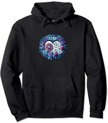 Dahlia bleu et violet Art floral Dahlias Sweat à Capuche
