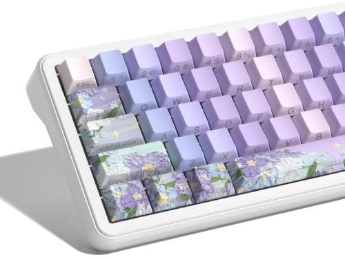 dagaladoo Double Shot PBT keycap Set,Purple Keyboard keycaps Shine Through,Side Print Custom keycap 60 75 100 Percent,dye-sub Cherry Profile keycaps for Machine Keyboard(Violet)