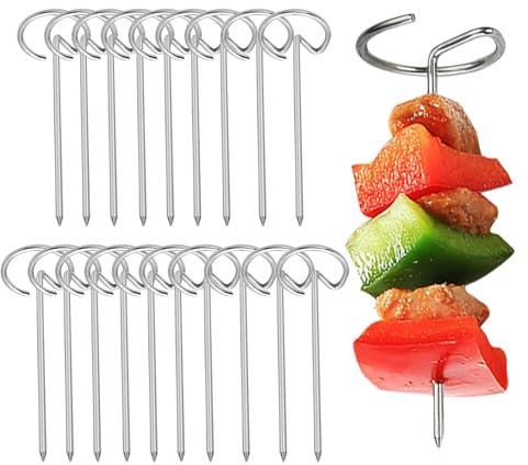 Metallspieße für Luftfritteuse, Vertikale Wiederverwendbare Grillspieße, BBQ Spieße zum Grillen, BBQ Spieße Edelstahl, Grillen Schaschlikspieße für Huhn, Rind, Gemüse