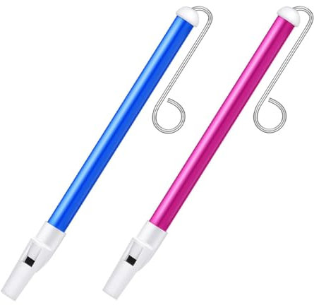 WeddHuis 2 Stück Slide Whistle Instrument, Kunststoff Schiebepfeife mit Edelstahl-Gleitstangen, Professionelles Musikinstrument für Anfänger, zum Üben von Musik für Jungen und Mädchen