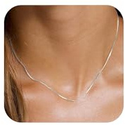 ZHESHY Sterling Silberkette Damen 925 Ohne Anhänger Echt Silber Halskette | 14K Vergoldete Chain ketten Schlangenkette,Verstellbare Wasserfester Choker Goldkette,Silberne Schmuck,Geschenke Frauen