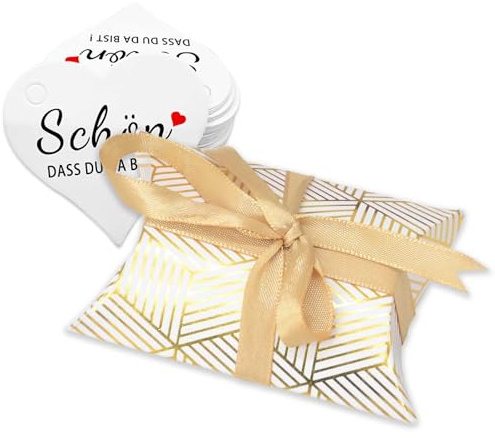 50 Stück wiederverwendbare Kartonverpackung - kleine Geschenkbox und Dankkarte, ideal für Weihnachten, Geburtstag, Hochzeitsgeschenkboxen, Süßigkeiten