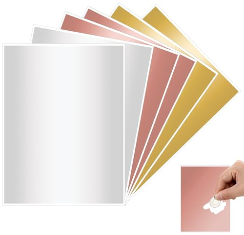 JIYIN 6 Stück Groß Rubbelaufkleber, 27×20cm Rubbellose Selber Machen Gold | Rubbel Etiketten DIY Rubbellose Selbstklebendes Rubbeletikett Rubbellos Aufkleber für Gutschein Adventskalender Geschenke