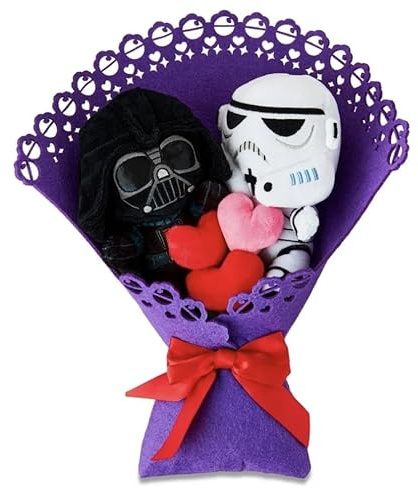 STAR WARS Valentinstag Plüsch Blumenstrauß mit Darth Vader und Stormtrooper,