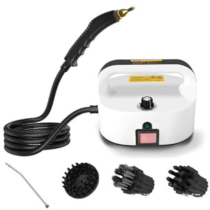 YIWEOG Pulitore a vapore senza serbatoio pressurizzato 1500 W 100 ℃ vapore ad alta temperatura in 15 s 6 marce regolabili vaporizzatori portatili per pulizia profonda con impugnatura ergonomica spazzo