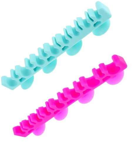 CALLARON 2stücke Silikon Pinselhalter Mit Saugnapf Makeup Pinsel Aufbewahrung Für Kosmetisches Trocknen Und Präsentation Für Bad Oder Schminktisch Und Rosarot