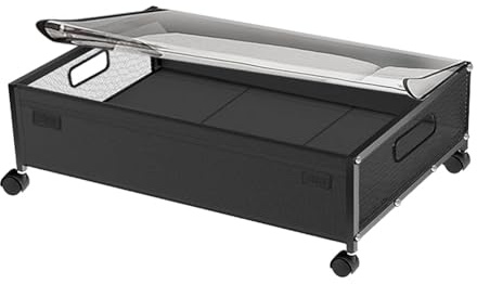 Feizikaw Contenitori impilabili per l'organizzazione portaoggetti sottoletto con ripiano in Tessuto sottoletto con Ruote, Mobile, Abbigliamento, Scarpe, Libri, portaoggetti (A, One Size)