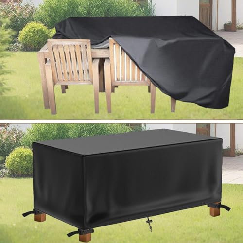 AOFOAE Funda Muebles Jardin Impermeable 70x40x74cm/LargoXAnchoXAlto Funda Protectora para Sofá,Cubre Muebles Exterior,Resistente Al Viento, Anti-UV,Tamaño Personalizable,Rectangulares/Cuadradas