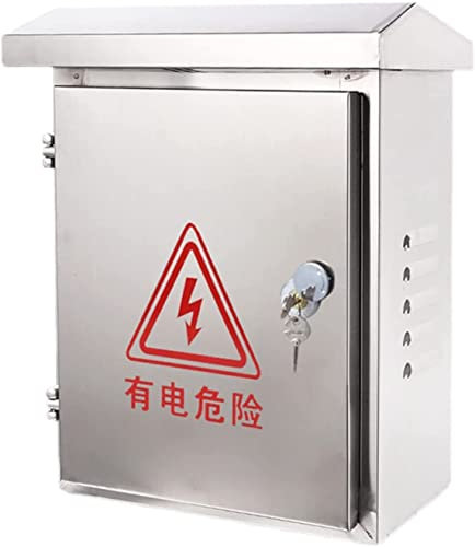 MUZIT Anschlussdose, wasserdichte IP67-Außendose, wandmontiertes Elektroprojekt aus Edelstahl, langlebige Zählersteuerung und PV-Verteilerdose(250 * 300 * 160mm)
