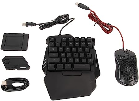ZenithAur Converter del Mouse del Teclado, Mouse de Juegos, Teclado G7 de una Mano, Adaptador de Controlador de Juego móvil. Alta sensibilidad, reconocimiento automático. Mejore