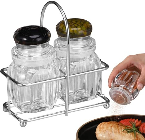 Saliera,Saliera E Pepe Da Cucina | Contenitori Per Conservare Spezie Con Supporto Per Casa Cucina Appartamento Tavolo Ristorante Picnic