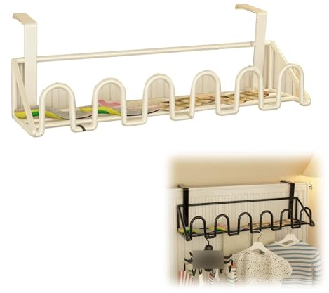 Handtuchhalter Heizkörper, Radiator Shelf, Starke Tragkraft mit Verstellbarem Teleskoparm. Geeignet für Heizkörpers/Fensterbänke(White,63x11x11cm/25x4.3x4.3in)