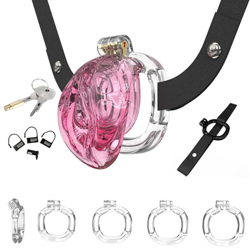 Stor transparent skyddsbur för män i 4 färger, med 1 justerbar midjerem och 4 storleksringar-RDLZ17 (Rosa Transparent)