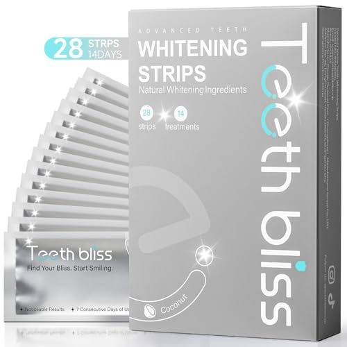 Tiras Blanqueadoras Dientes Blanqueador Dental: TeethBliss 14 Tratamientos Tiras Blanqueadoras Baja Sensibilidad, blanqueamiento en Casa para Bodas, Citas y trabajar para Bebedores Café, gris
