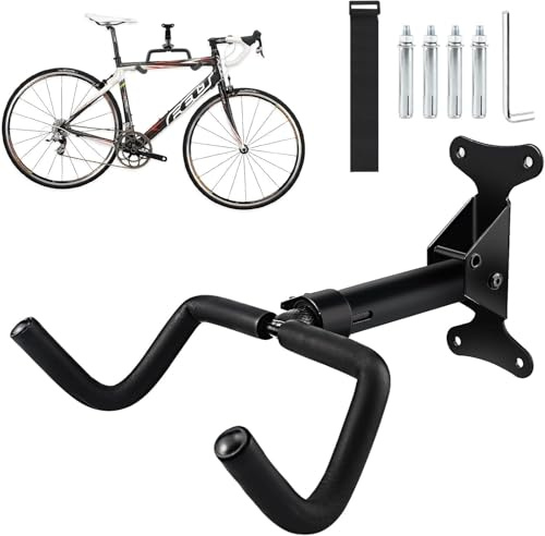 Supporto da Parete per Bicicletta, Porta Bici da Muro, Portabici da Muro Pieghevole, Portata Massima 30 kg, Rotazione 360°, Ideale per Garage, Casa o Cantina, per Mountain Bike e Bici da Corsa