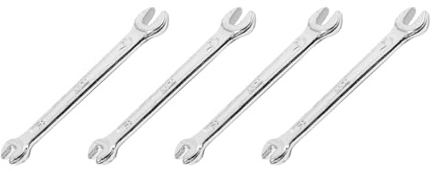 Janasiba Lot de 4 clés à fourche double en forme de U 5,5 mm x 7 mm Argenté
