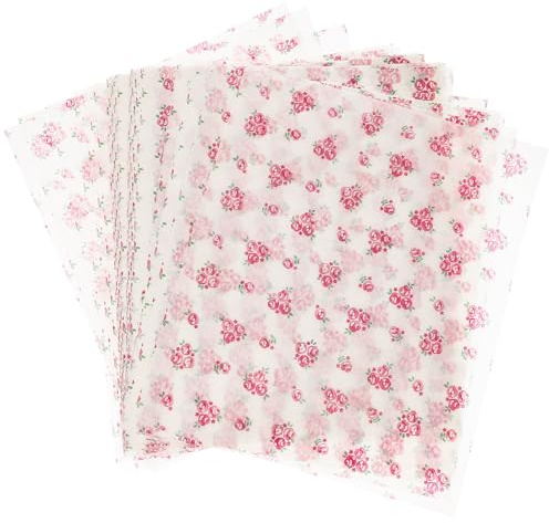 Milisten Papier Alimentaire Imperméable et Résistant aux Graisses, Feuilles de Papier D'emballage Rose Imprimé, Format pour Sandwichs et Hamburgers, Lot de 50 Feuilles pour Pâtisserie