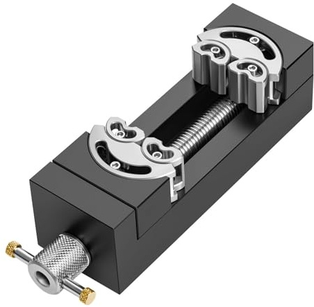 TIKATARER Selbstjustierender Mini-Bohrmaschinen-Schraubstock, Robuste Klemme mit 58 Mm Regulärer und 62 Mm Unregelmäßiger Spannweite, Langlebige Metallkonstruktion für Schmuckherstellung