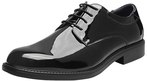 Bruno Marc Men's Dress Oxford Shoes Classic Lace Up Formal Shoes,Size 7.5,Black/Pat,DOWNING-02