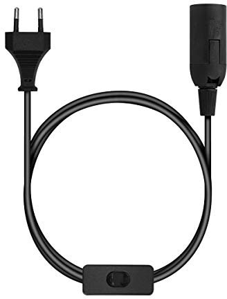 kwmobile Douille E14 avec fil - Support de lampe pour ampoule avec cordon alimentation prise électrique et interrupteur - Câble 3,5m