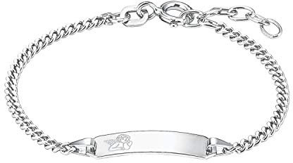 Amor Identarmband 925 Sterling Silber Unisex Mädchen Jungen Armschmuck, 12+2 cm, Silber, Engel, Kommt in Schmuck Geschenk Box, 2021559