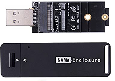 chenyang NVMe M.2 SSD Enclosure - Caja externa para SSD NVMe M.2 2242/2230 mm - USB 3.1 Gen2 10 Gbps - Aleación de aluminio - Negro