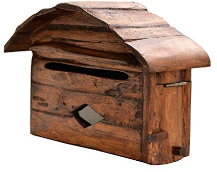 KONGY Briefkasten, Wandmontage Multifunktion Briefkasten Außendekoration Amerikanischer Retro Hölzern Briefkasten Letterbox