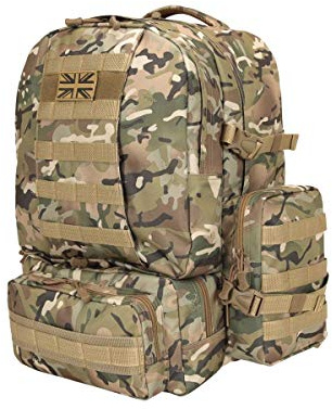 Expedition Rucksacks For Men Women Large 50L, Army Airsoft Tactical Assault Sholder Bag for Survival, Travel, Hunting, Hiking, Fishing, Gym, School, Cadets Backpack