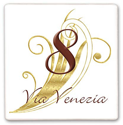 CreaTu Numero civico in Ceramica - Foglia d'oro - Personalizzato, Made in Italy (10 x 10 cm)
