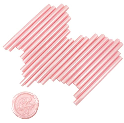 VARACL Heißklebe-Versiegelungsstäbchen für Brief-Siegelstempel – ideal für Hochzeitseinladungen, Karten, Umschläge, Schneckenmails, Postkarten, Grußkarten, Geschenkideen, 7 x 100 mm, 20 Stück (Rosa)