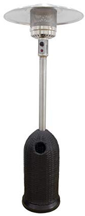 ACTIVA Brolly Rattan Radiatore Riscaldatore 13 KW, Nero, Altezza 220 cm, Riflettore 84 cm