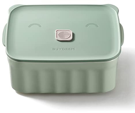 BUYDEEM Keramik-Frischhaltedose mit luftdichtem Deckel, 794 ml, Bento-Lunch mit Airlock-Deckel, stapelbare Bento-Box, mikrowellengeeignet, für Büroarbeit und Reisen, gemütliches Grün