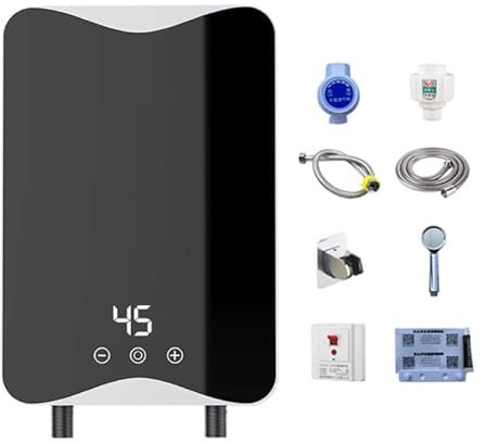 Elektronischer Durchlauferhitzer,CEIEVER Mini Instant Warmwasserbereiter 220V 5500W Mini Warmwasserbereiter mit Durchlauferhitzer Dusche,für Badezimmer Küche