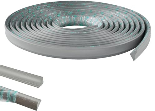 5M Molding Trim Self-Adhesive,Caulk Strip,Edging Trim for Flooring-Wood-Laminate,Floor,Tile,Laminate Beading,Skirting Board,Gap Cover 1cm for Wall Corner Ceilings Countertop Edge(Grey,21 * 11mm)