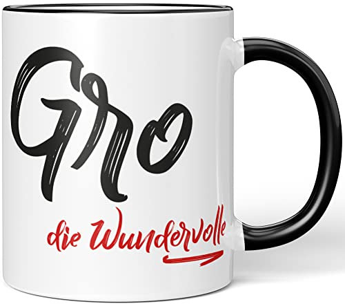 JUNIWORDS Tasse, Gro, die Wundervolle, Schwarz (5239301)