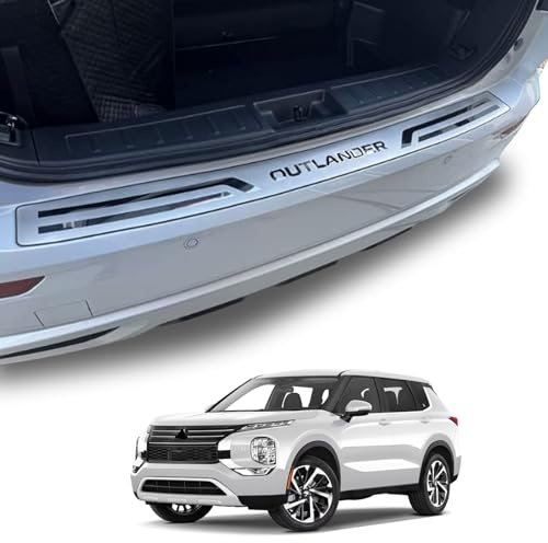 GZBFTDH Trunk Door Sill Protector for Mitsubishi Outlander 2022 2023 2024 2025 Rear Bumper Protector Accessories Guard Cover Trim Mirror-Like Finish Parts Decorating Protecting