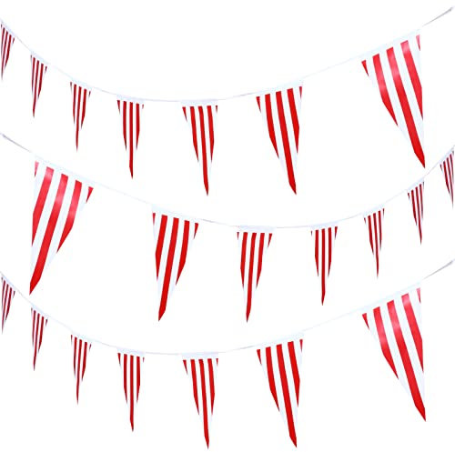 Gadpiparty Karnevals-/zirkus-party-dekorationen 3er-pack Gestreifte Banner Leichte Hängedekoration für Die Party Zu Hause