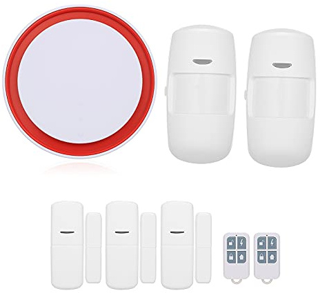 HUIOP WiFi GSM 2G Système D'alarme 110dB Flash Stroboscopique Sirène Alarme Hôte Intercom Autodial Détecteurs 433 MHz iOS Android APP Télécommande Système D'alarme De Sécurité Antivol À La,Séc