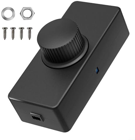 Sileduove Dimmer per lampade a LED, interruttore girevole ON/OFF integrato e dimmer con controllo a pulsante, 3 – 100 W LED dimmer