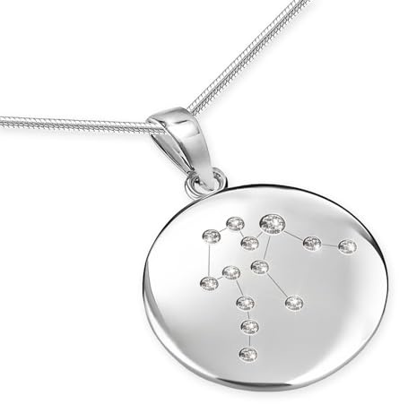 LillyMarie Collier En Argent Avec Pendentif Signe Astrologique Verseau Et Pierres Zirconia