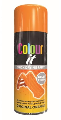 Inspired Essentials All Purpose Aerosol Spray Paint 400ml Quick Drying Spray, Fast Dry and Excellent Coverage for Metal, Wood, Plastic and More (1, Original Orange)