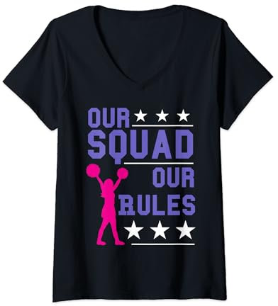 Damen Cheerleader Cheer Tanz Cheerleading Squad Cooler Spruch T-Shirt mit V-Ausschnitt
