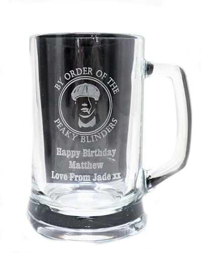 Regalo Personalised Pint Glass Tankard - Peaky Blinders Design (No Gift Box)
