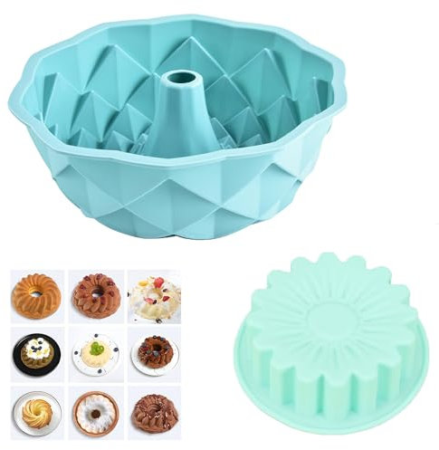 LONGHAO 2 pcs Moule à Kouglof Moule Kouglof Silicone Antiadhésif Mini Moule à Gâteau en Spirale Moule à Kouglof en Silicone Moule en Silicone a Forme de Spirale,pour Muffins,Brownies,Gâteaux (#2)