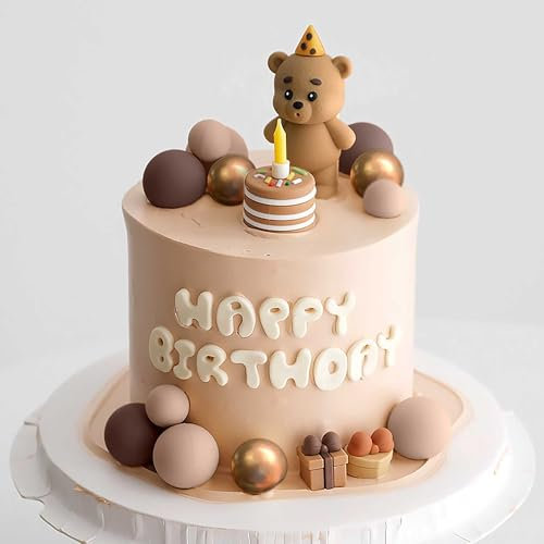 Brown Bear Cake Decorations Bear Baby Shower Cake Topper Bears Cake Decoration Mini Balls Topper with Cute Bear Cake Decoration