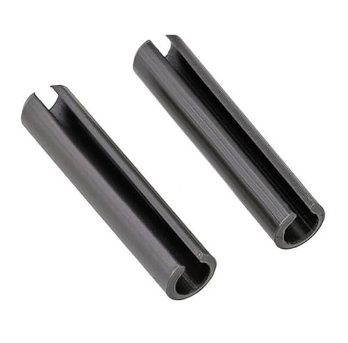 Perni a Molla Perni di Tensione divisi scanalati Perni di Tensione Aperti Elastici cilindrici in Acciaio al Carbonio zincato Nero M1.5-M4(M4X12)