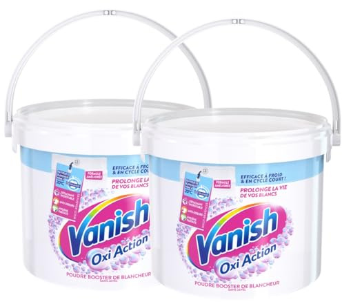 Vanish Oxi Action Booster de Blancheur - Détachant Textile & Raviveur de Blancheur - Poudre efficace dès 20° - lot de 2 x 2,7 Kg