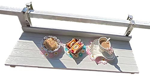 Balkon-Stehtisch für Geländer, Klappbarer Hängetisch, 80 x 26 cm, Stehtisch für den Außenbereich, Beistelltisch für Balkongeländer im Freien, Beistelltische für die Terrasse, Metal